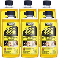 Goo Gone Original - 2 Ounce - Surface Safe Adhesive Remover Safely Removes Stickers Labels Decals Residue Tape Chewing Gum Grease Tar - Pack of 6