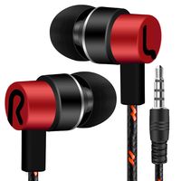 ❤️Gmgod❤️ Universal 3.5mm in-Ear Stereo Earbuds Earphone for Cell Phone (Red)