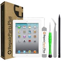 RepairPartsPlus iPad 3 Screen Replacement LCD, Glass Digitizer and Home Button Premium Kit (White)
