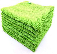 OliviaTree Basic Microfiber Cleaning Cloth 8pack(Green), microfiber cloth, dust rag, super absorbent cloth
