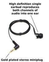 SP-EARBUDS-6 - Premium - Audiophile High-Definition single earbud - Hear both stereo channels with one earbud - Great when you need to keep one ear open.