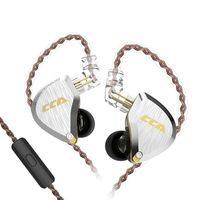 Earphones Headphones CCA C12 5BA+1DD in Ear Monitor, 12 Unit Hybrid HiFi Bass Monitor Headset with 2Pin Detachable Tangle-Free Cable for Musician Audiophile (with MIC)(Gold)