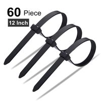 Cable Zip Ties,60 Piece Ultra Heavy Duty 12 Inch Width 0.51 Inch with 250 Pounds Tensile Strength, Multi-Purpose Ultra Strong UV Resistant Nylon Cable Ties for Indoor Outdoor Home