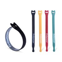 Reusable Cable Ties, Trilancer Cord Wraps, Adjustable Strap Fastener, Cable Organizer, Fastening Hook and Loop, 8 Inches, 4 Colors, 50 PCS