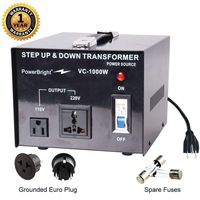 PowerBright Step Up & Down Transformer, Power ON/Off Switch, Can be Used in 110 Volt Countries and 220 Volt Countries, Convert from 220-240 Volt to 110-120 Volt AND from 110-120 Volt to 220-24 (1000W)