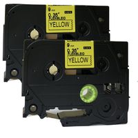 NEOUZA 2PK Compatible for Brother P-Touch Laminated Tze Tz Label Tape Cartridge 9mm x 8m (TZe-Fx621 Flexible ID Wire Cable Black on Yellow)