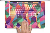 egeek amz Red Purple Orange and Blue Polygon Design Full Keyboard Vinyl Decal Skin for 11 inch MacBook