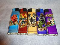 Winlite Loteria Mexican Design Themed LIGHTERS Set of 5 REFILLABLE