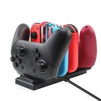 Rytaki Controller Charger for Nintendo Switch, Charging Dock Stand Station for Switch Joy-con and Pro Controller with Charging Indicator and Type C Charging Cable