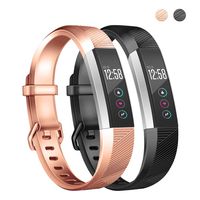 Wekin Replacement Silicone Sport Bands Compatible for Alta and Alta HR Fitness Tracker, Breathable Accessory Bracelet Strap Wristband for Women Men (Small(5.5"-6.7"), Rose Gold/Black)