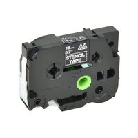 KCMYTONER 1 Pack Compatible Mobile Solutions Label Cassette Replacement for STE141 STE-141 18mm (0.7") x 9.8 Ft Stencil Tape use in P Touch PT-D450 PT-D600 PT-P700 PT9800PCN, Black on Clear