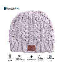 Make Your Life Bluetooth Beanie Music Gift Snowboard Hat with Removable Wireless Headset Headphone Earphone Cap Speaker Mic for Outdoor Skiing Running Music Tech Birthday （Light Grey）