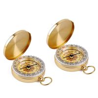 Camping Survival Compass Classic Pocket Style Copper Clamshell Compass 2 Pack