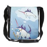 Classic Funny Unicorn Swimming Messenger Bag Shoulder Bag Outdoor Sports Crossbody Bag Side Bag For Men Women