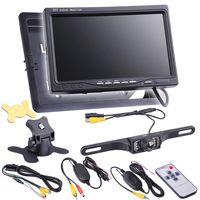 Yescom 7" Car Rear View Color Monitor 16:9/4:3 TFT LCD Digital Night Vision Waterproof IP68 Wireless Camera Set