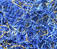 Crinkle Cut Paper Shred Filler Royal Blue & Gold for Gift Wrapping & Basket Filling - (1/2 LB)
