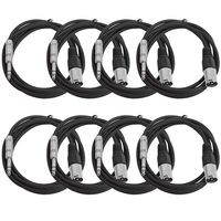 Seismic Audio SATRXL-M6Black8 6-Feet XLR Male to 1/4-Inch TRS Patch Cables - Black