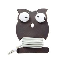 Hide & Drink, Leather Owl Earphone Wrap/Cord Organizer/Holder/Earbud/Cord Keeper, Handmade Includes 101 Year Warranty :: Bourbon Brown