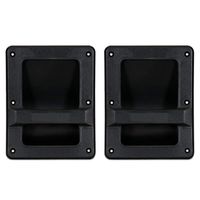 MIYAKO Speaker Cabinet Plastic Bar Handles Black Recessed Heavy Duty 8.3" X 6.5" (1 Pair - 2 pcs)
