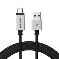Pioneer Nylon Braided USB-C to USB-A cable (2 Meter/6.6 ft)for Samsung Galaxy Note 8, S8, S9, Google Pixel, MacBook,Sony XZ ,Nintendo Switch and More-Black