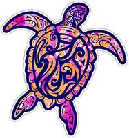 Sea Turtle V3 Car Truck Window Laptop Vinyl Decal Sticker (Sunset)