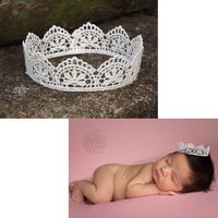 Mini Lace Crown, Newborn Photography Prop (White)