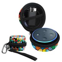 Title: Fintie Protective Carrying Case for Amazon Echo Dot 2nd Generation - Shock Proof EVA Cover Zipper Portable Travel Bag Box (Fits USB Cable and Wall Charger), Stained Glass
