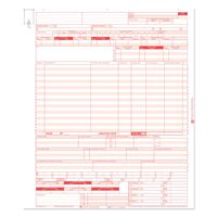 HCFA IF040 1450 UB04 Claim Form, Laser Cut, White/Red (Pack of 2500)