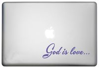 God is Love Religious Quote Sticker Apple Mac Vinyl Decal is a God is Love Art Decor Apple Mac Decal. Laptop Sizes 11, 12, 13 and 15 inch. God is Love MacBook has Many Colors-Purple