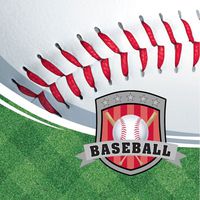 Creative Converting Team Sports Baseball 3-Ply Beverage Napkins 16 Per Pack
