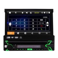 7 inch Retractable Touch Screen Car Stereo CD DVD Player GPS Navigation Work with Bluetooth Radio Head Unit in Dash Wince System Vehicle Parts Single 1 Din Electronics MP5 Autoradio HD Video Playing