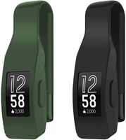 SmartHer Clip for Fitbit Inspire or Inspire HR Holder Accessory, Black&ArmyGreen.