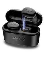 AINEED Bluetooth Earbuds 5.0 True Wireless Mini Headsets, Sweatproof TWS Noise Cancelling Isolating Sport Earphones with Portable Charging Case for Android and iOS Phones