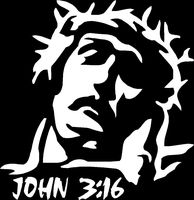 John 3:16 Christ WHITE Vinyl Car/Laptop/Window/Wall Decal