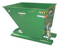 Vestil D-75-LD-GRN-T Self-Dump LD Hopper, 0.75 cu. yd, 2000 lb. Capacity, Overall L x W x H (in.) 61-1/8" x 31-11/16" x 42-11/16", Green