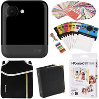 Polaroid POP Instant Camera (Black) Gift Bundle + Zink Paper (20 Sheets) + Pouch + 100 Sticker Border Frames + Hanging Frames + Album