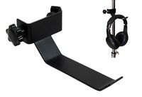 YMC Headphone Holder Tambourine Holder Hanger Clip for Microphone/Musical Stand, Black