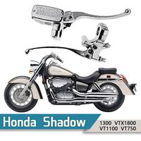 1" Handlebar 14mm Bore Motorcycle Left Clutch Lever & Right Hydraulic Brake Master Cylinder Lever Fits Honda, Kawasaki, Suzuki, Yamaha Chrome