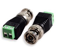 FolioGadgets 10-Pack Screw Terminal Coaxial DC Jack Power Cat5 to CCTV Camera BNC Male Video Balun Adapter, RG59 RG6 Video Coaxial Cable