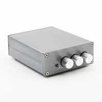 Power Stereo Amplifier Mini 2.0 Digital HiFi Stereo Amplifier Home Audio AMP, Dual-Channel, TPA3116, 50WX2 DIY, DC8-25V with High & Low Volume Control System and Tone Adjustment Light Gray