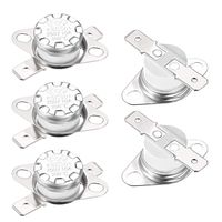 uxcell KSD301 Thermostat 200°C 10A Normally Closed N.C Snap Disc Limit Control Switch Microwave Thermostat Thermal Switch 5pcs
