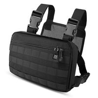 abcGoodefg Tactical Chest Rig, Molle Radio Chest Harness Holder Holster Vest for Two Way Radio Walkie Talkies (Black)