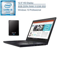 2019 Lenovo ThinkPad X270 12.5" Business Laptop Computer: Intel Core i5-6300U Up to 3.0GHz/ 8GB DDR4 RAM/ 512GB SSD/ 802.11ac WiFi/ USB Type-C/ HDMI/ Windows 10 Pro + EST 500GB External Hard Drive