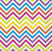 Rainbow Chevron Beverage Napkins, 16ct