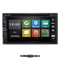 Audio System Navigation - Double Din GPS, Bluetooth Audio and Hands-Free Calling, 6.2 Inch Touchscreen LCD Monitor, MP3, CD, DVD Player, USB SD Ports, AUX Input, AM FM Radio Receiver Rear View Camera