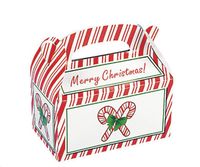 Vintage Style Eight Candy Cane Treat Boxes. Holiday Set of 8 Treat Boxes