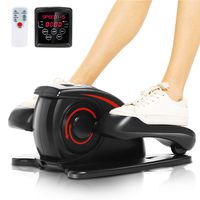 FUNMILY Desk Electric Elliptical Machine Trainer,Under Desk Bike Pedal Exerciser,Mini Cycle Exercise Bike for Leg Pedder Portable with Display Monitor, Quiet & Compact (Red-Black)