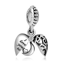 CharmSStory Heart I Love You To The Moon and Back Charm Jewelry Photo Beads For Bracelets (Style 2)