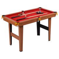 GYMAX Mini Pool Table, Tabletop Pool Set Billiards Game Set Includes Game Balls, Sticks, Chalk, Brush and Triangle (Red, 48")
