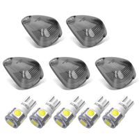 White Cab Marker lights, YITAMOTOR Smoke Roof Cab Marker Lights Covers w/LED Bulbs Aftermarket Replacement Compatible for Ford F150 F250 F350 F450 F550 Super Duty Pickup Truck
